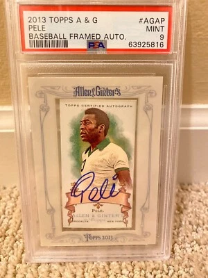2013 Topps Allen Ginter Pele Brazil Mini Framed Autograph Auto SP Card PSA 9 MT - Image 1 of 2