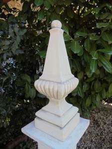  Pfeilerspitze mit Sockel 67 cm, Pinienzapfen, Steinfiguren, Stehle, Gartendeko - Bild 1 von 11