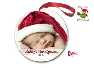 BEBÉ PERSONALIZADO MI PRIMERA 1ª DECORACIÓN DE ÁRBOL DE NAVIDAD - FOTO Regalo Ideal - Imagen 1 de 2