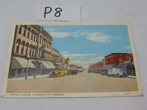 POSTAL DE COLECCIÓN SIN USAR CENTRAL AVENUE CIUDAD DE NEBRASKA ESCENA CALLEJERA DE NEBRASKA - Imagen 1 de 4