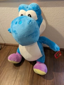 Yoshi Blue Plush Super Mario Brothers Toy Stuffed Animal Doll 16" 2018 CLEAN - Picture 1 of 5