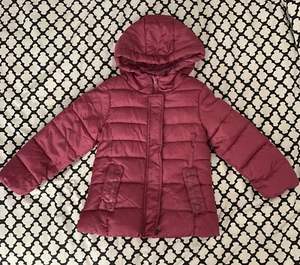 Zara Kids Girls Burgundy Maroon Puffer Jacket Coat Sz 5/6 - Picture 1 of 4