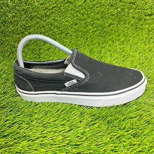 Zapatillas deportivas Vans clásicas sin cordones para mujer talla 7 negras blancas - Imagen 1 de 10