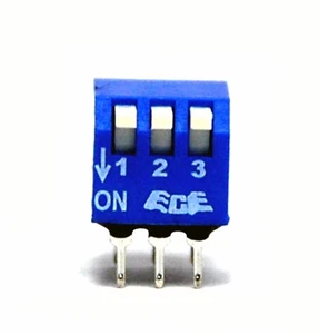 10 Stck. 3P Kante betätigt Seitenklavier Typ DIP Schalter Steigung = 2,54 x 7,62 mm ECE EPS103AZ - Bild 1 von 5
