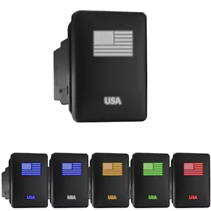 USA Symbol - LED Push Button Rocker Switch - Direct Replacement (Fit: TOYOTA) - Picture 1 of 7