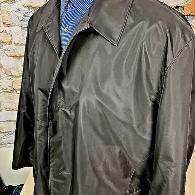 BANANA REPUBLIC Men's Black Faux Leather Jacket Button Front Pockets Collared XL - Image 1 of 4