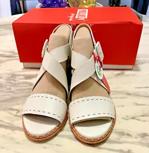 Women's White Leather Pikolinos Blanes Heeled Sandals SIze EU 38, US 7.5-New - Picture 1 of 8