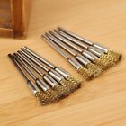1/8" Brass Steel Wire Brushes Die Grinder for Power Rotary Shank Tool 10PCS