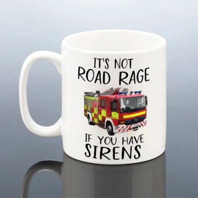 HANDCRAFTED FIREFIGHTER MUG Fire Engine Driver Birthday Gift Fireman Cup Work Christmas