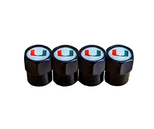 4pcs Metal Alloy Tire Air Valve Stem Caps U of MIAMI HURRICANES - Picture 1 of 1