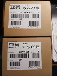 5 PACK of IBM 02XW568 LTO-9 TAPE CARTRIDGES 18TB/45TB LTO9 - Picture 1 of 1