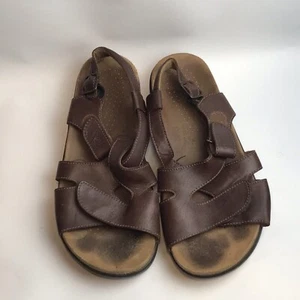 SAS Huggy All Day Tripad Comfort Leather Brown Sandals Size 9 M - Picture 1 of 3
