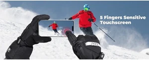 KEMIMOTO Rechargeable Heated Unisex Gloves Waterproof Touchscreen-ALL BLACK! NIB - Picture 1 of 8