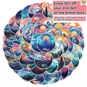 50pcs Waterproof Vinyl Stickers Snow Mountain Luggage Phone Laptop Water Bottle - Picture 1 of 7