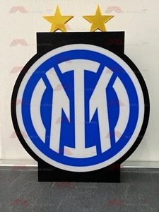 Inter Lampada LED del tifoso con stelle del 20 scudetto Logo Maglia Neroazzurra - Foto 1 di 3