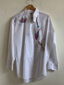 Camisa Broadway Tuxmakers Esmoquin Pintada a Mano Manga Larga Años 80 Talla XL - Imagen 1 de 7