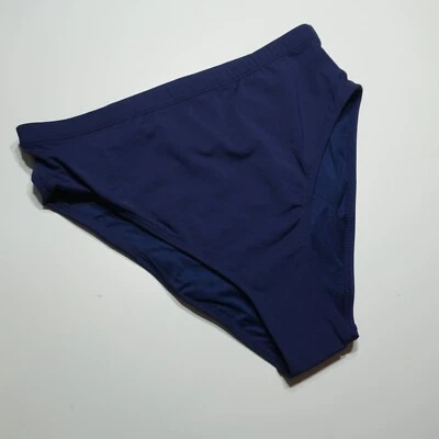 Tempt Me Bikini Bottom Womens Medium Navy High-Waisted Swim Thong Double Lining - Image 1 of 4