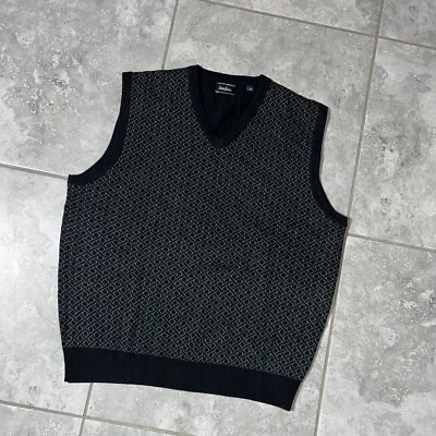 Neiman Marcus Mezcla de Lana Merino Suéter Chaleco Pullover Abuelo Geométrico Para Hombres XL Foto 1 de 4