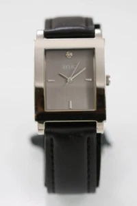 Relic Men Watch Silver Stainless Steel 30m Black Leather Battery Gray Quartz - Picture 1 of 6