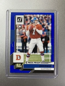 John Elway Denver Broncos Panini Donruss NFL 2022 BLUE PRESS PROOF SP - Bild 1 von 2