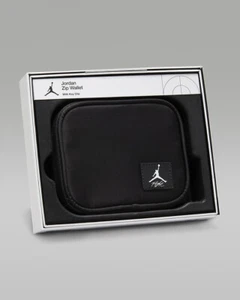 Nike Air Jordan Black Wallet 2024 New in Box Zip Up Nylon Mens Flight Key Clip - Picture 1 of 9