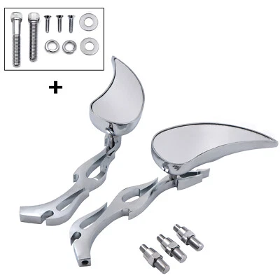 Espejo personalizado Billet aleación lágrima llama para Harley Softail Fatboy Sportster Foto 1 de 4