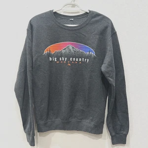 BIG SKY MONTANA SWEATSHIRT COZY LEISURE CORE CABIN SKI VACATION SNOW HERITAGE M - Picture 1 of 7