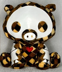 SKELANIMALS Bill Pig 7” Glow In Dark Plaid Plush Toynami Stuffed Animal Skeleton - Picture 1 of 21