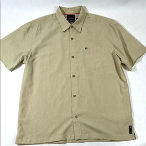 Camisa informal Quicksilver para hombre talla L manga corta camisa a cuadros con botones - Imagen 1 de 6