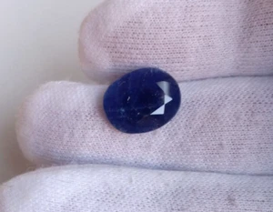 Natural African Royal Blue Sapphire Oval Shape Certified Loose Gemstone 6 Cts - Picture 1 of 7