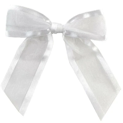 Arcos de organza blancos preatados - 4" de ancho, juego de 12, boda, Navidad, arcos de regalo Foto 1 de 4