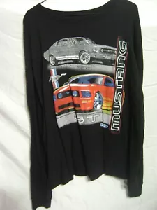 Ford Mustang GT Long Sleeve Shirt Black Cotton Men's Shirt Licensed "BLOWOUT" xl - Picture 1 of 3