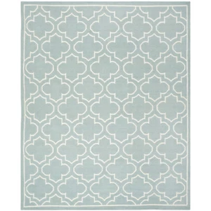 SAFAVIEH Dhurries DHU625A Handwoven Blue / Ivory Rug - Picture 1 of 21