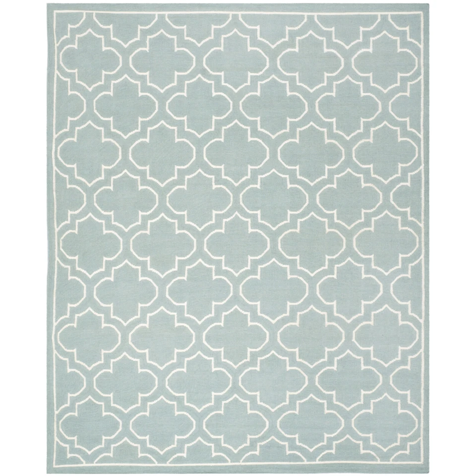 SAFAVIEH Dhurries DHU625A Handwoven Blue / Ivory Rug - Image 1 of 4