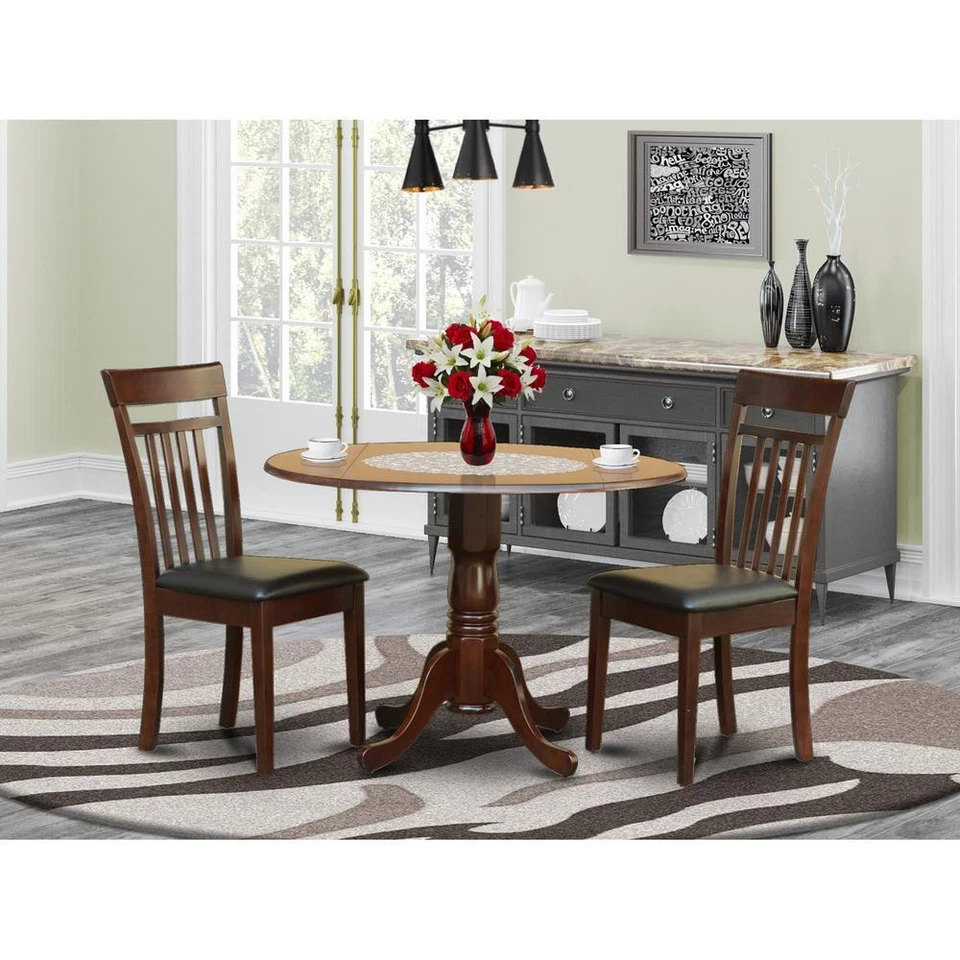 East West Furniture Dlca3-mah-lc 3pc Kitchen Nook Dining Table Set