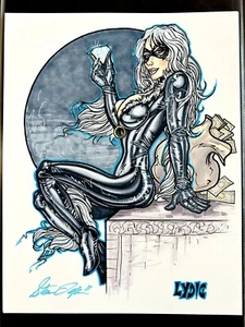 Black Cat Original Comic Kunst von Steve Lydic 11" x 17" (+ 2 Drucke) Power Girl - Bild 1 von 3