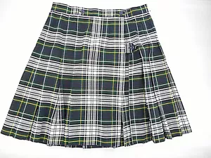 Gonna uniforme plissettata kilt verde a quadri bambina R/K taglie forti 16 1/2 - Foto 1 di 6