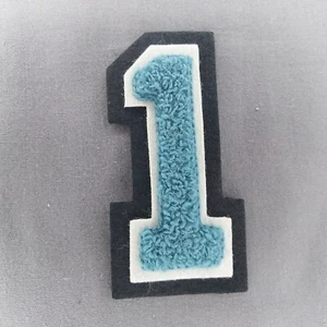 4" Blue Number '1' Letterman Letter Cheer NEFF Chenille Patch - Picture 1 of 2
