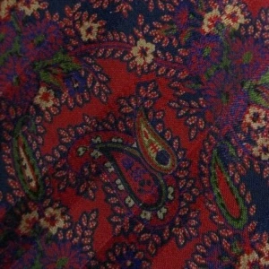 Schmale rote geblümte Paisley PIERRE CARDIN Seidenkrawatte - Bild 1 von 9