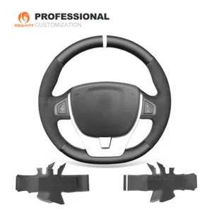 Hágalo usted mismo Negro Cuero Auténtico Funda de volante de gamuza para Renault Laguna 3 2007-2015 - Imagen 1 de 11