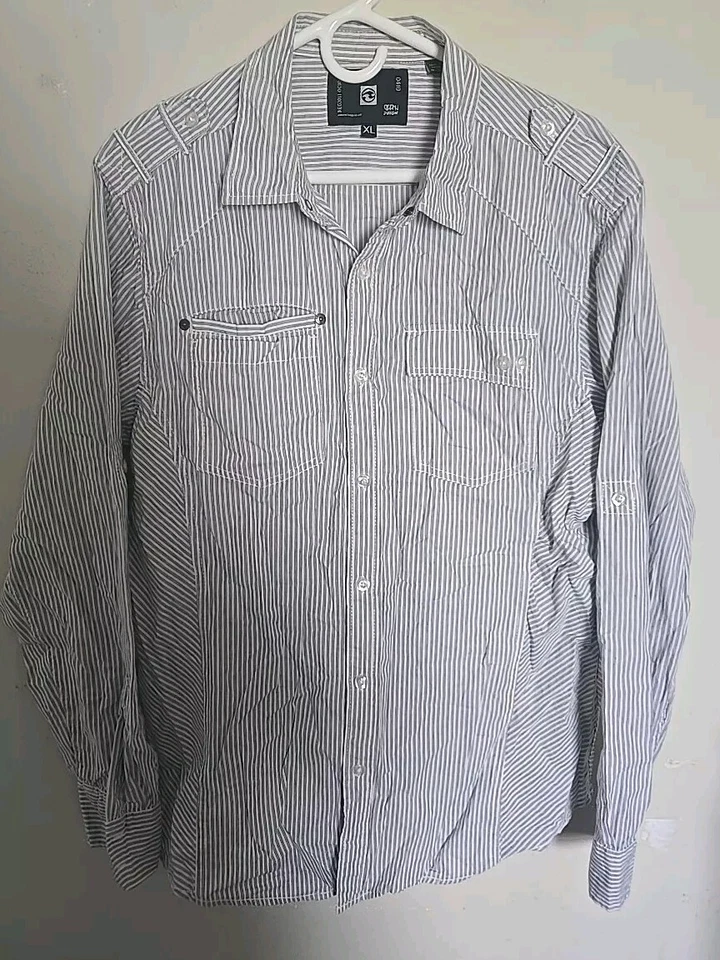 Ocean Current Striped Button Down Shirt Size XL Excellent Condition  - Image 1 of 4