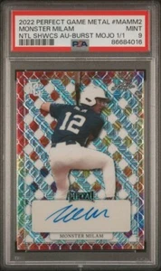 2022 Perfect Game AUTO Burst Mojo 1/1 Steven MONSTER MILAM LSU Tigers PSA 9 - Picture 1 of 2