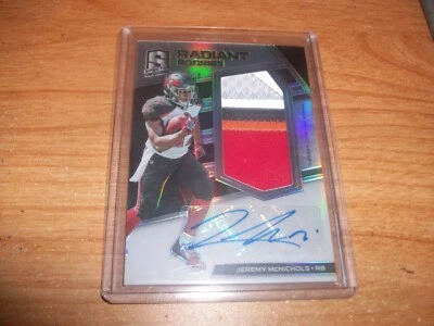 2017 Panini Football Jeremy McNichols Rookie Auto Patch 5 Color Card /299 - Image 1 of 3