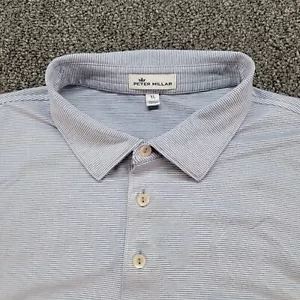 Peter Millar Polo Herren XL blau Jubiläum Streifen Performance Golf Shirt Preppy - Bild 1 von 9