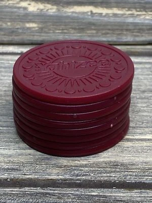 De colección Milton Bradley 1997 Yahtzee Deluxe Rojo Plástico Chips Repuesto Foto 1 de 3