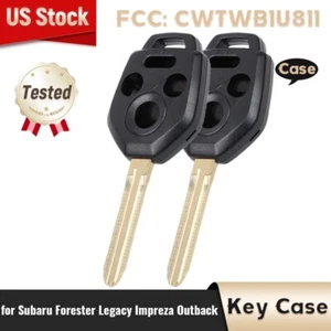 2 Remote Key Shell Case Fob Uncut for Subaru Forester Legacy Impreza CWTWB1U811 - Picture 1 of 5