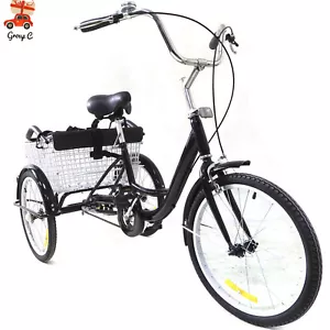 20 Zoll 3 Räder Dreirad Erwachsene Senioren Fahrrad Bike mit Kindersitz & Korb - Bild 1 von 11