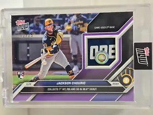 2024 TOPPS NOW Jackson Chourio RC 16D gioco usato base reliquia viola /25 - Foto 1 di 2