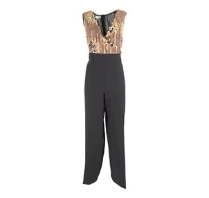 LISA KOTT Tuta Pantalone Donna Elasticizzata Curvy Style Nero Animalieur 3040 - Picture 1 of 2
