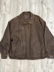 Croft & Barrow Echtleder Jacke Herren 2XL Full-Zip Braun Bomber - Bild 1 von 11